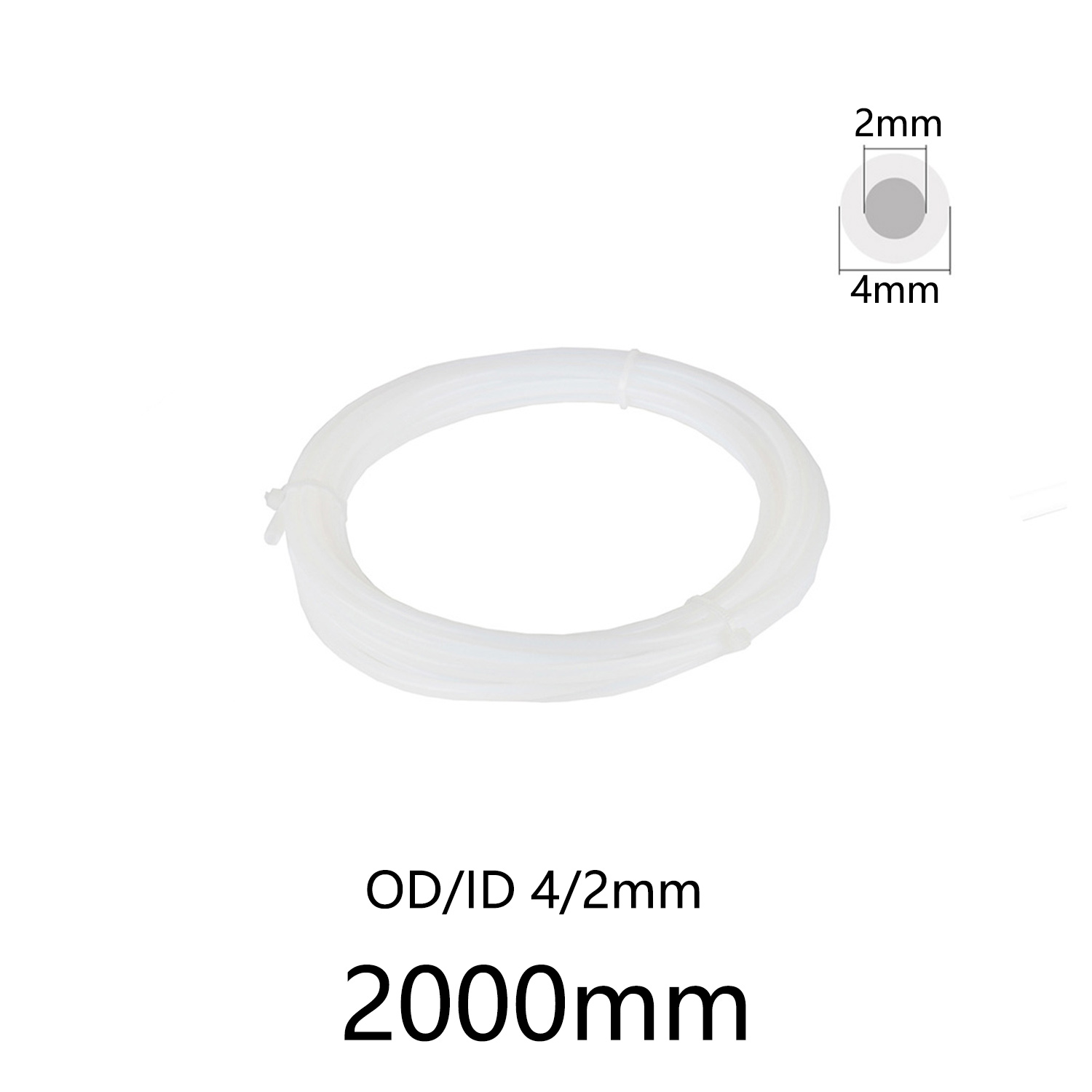 1pc PTFE Tube 4mm OD 2mm ID, 2 - огляд і ціна Ptfe Tape Thread